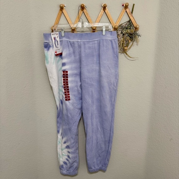Wildfox NWT Womens Periwinkle Relaxed Easy Pull On Tie Dye Joggers Size XL - Picture 6 of 8
